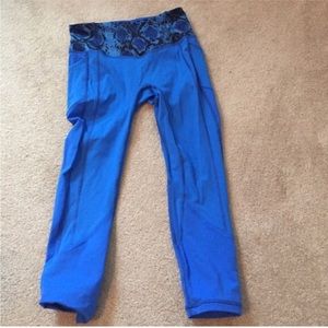 Lululemon leggings bright blue w designed waist